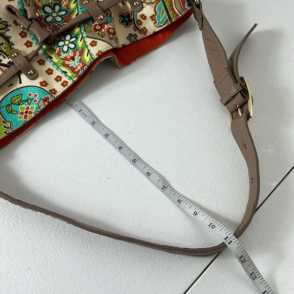Spartina 449 Paisley Floral Large Shoulder Bag Turquoise & Orange - Picture 10 of 16